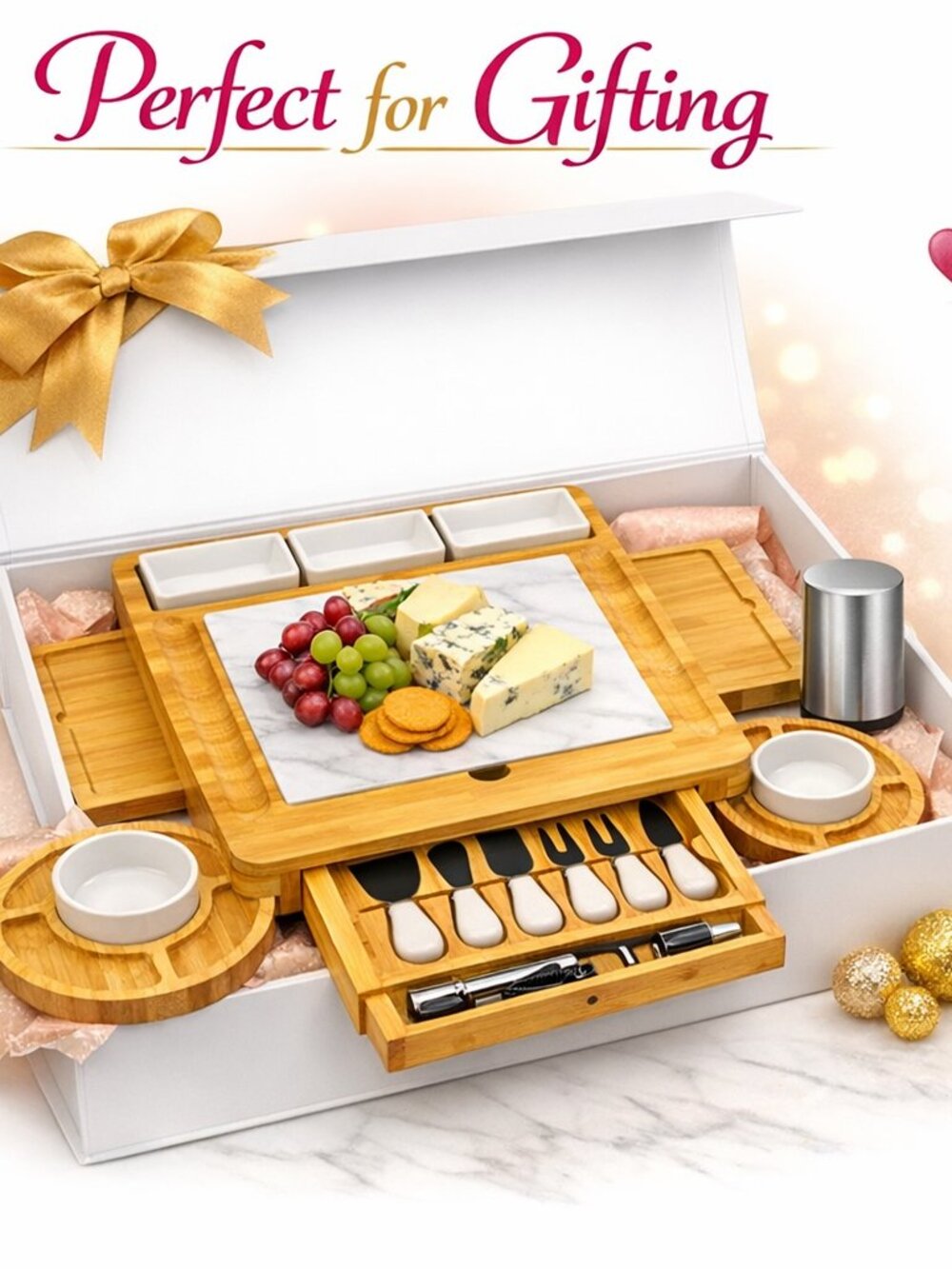 Charcuterie Bamboo Cheese Board Set - Bonus Bottle opener - NWT - Picture 5 of 13